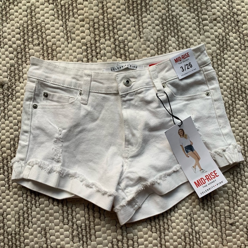White Jean Shorts